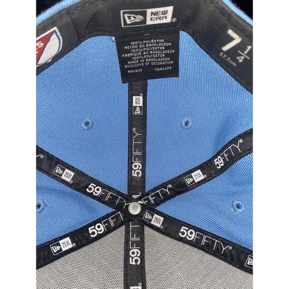 MLS New Era 59FIFTY NYC FC Fitted Hat Sky Blue Size 7 1/4 - Picture 5 of 10
